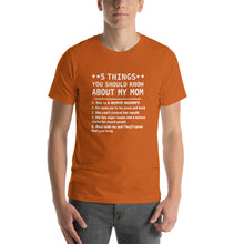 Load image into Gallery viewer, Mom quote - things should know about mom Unisex T-Shirt
